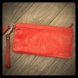 Coach patent leather clutch